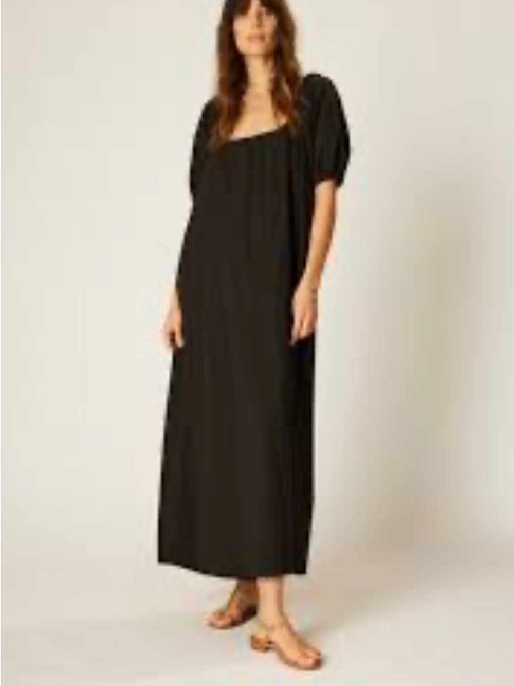 Natalie Martin black puff sleeve maxi dress- Size large